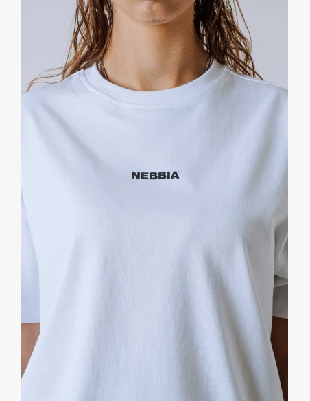 NEBBIA T-shirt POWER bianca a vestibilità rilassata