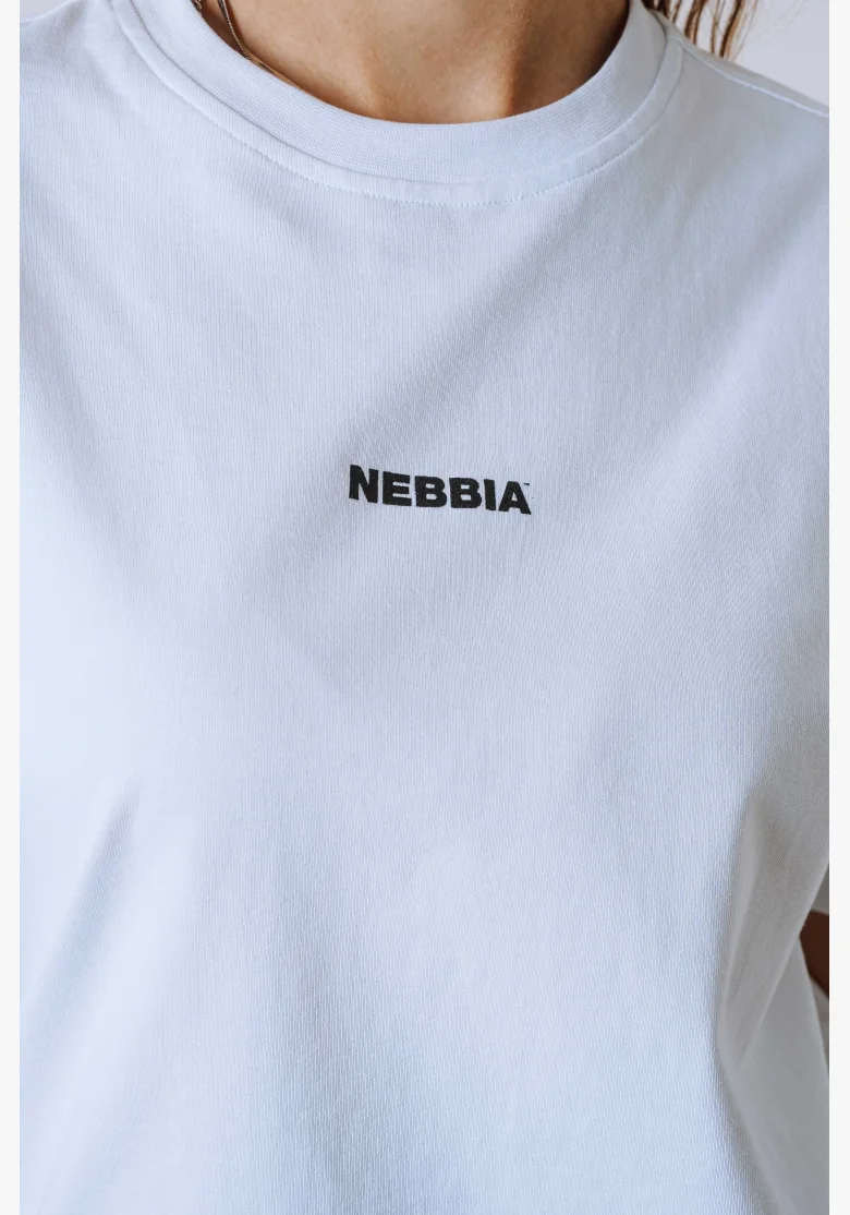 NEBBIA T-shirt POWER bianca a vestibilità rilassata