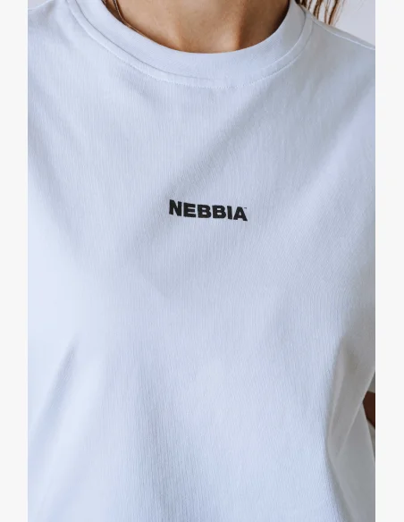 NEBBIA T-shirt POWER bianca a vestibilità rilassata