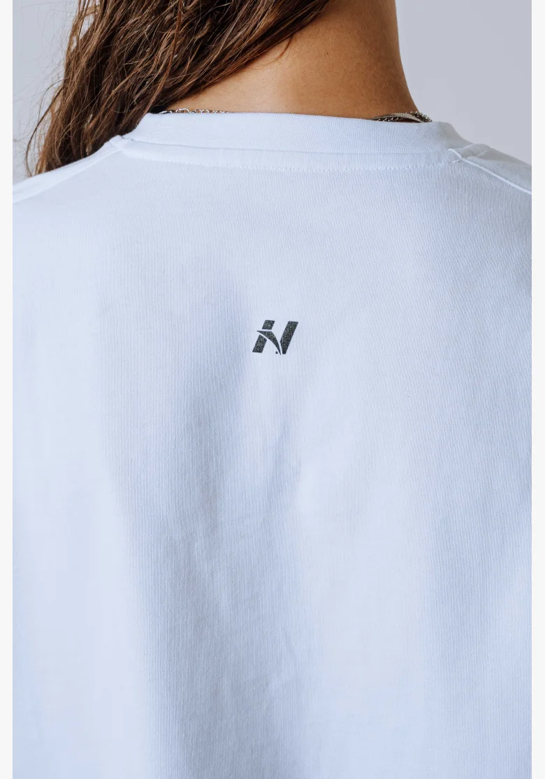 NEBBIA T-shirt POWER bianca a vestibilità rilassata