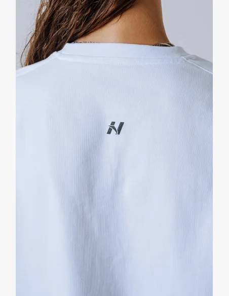 NEBBIA T-shirt POWER bianca a vestibilità rilassata