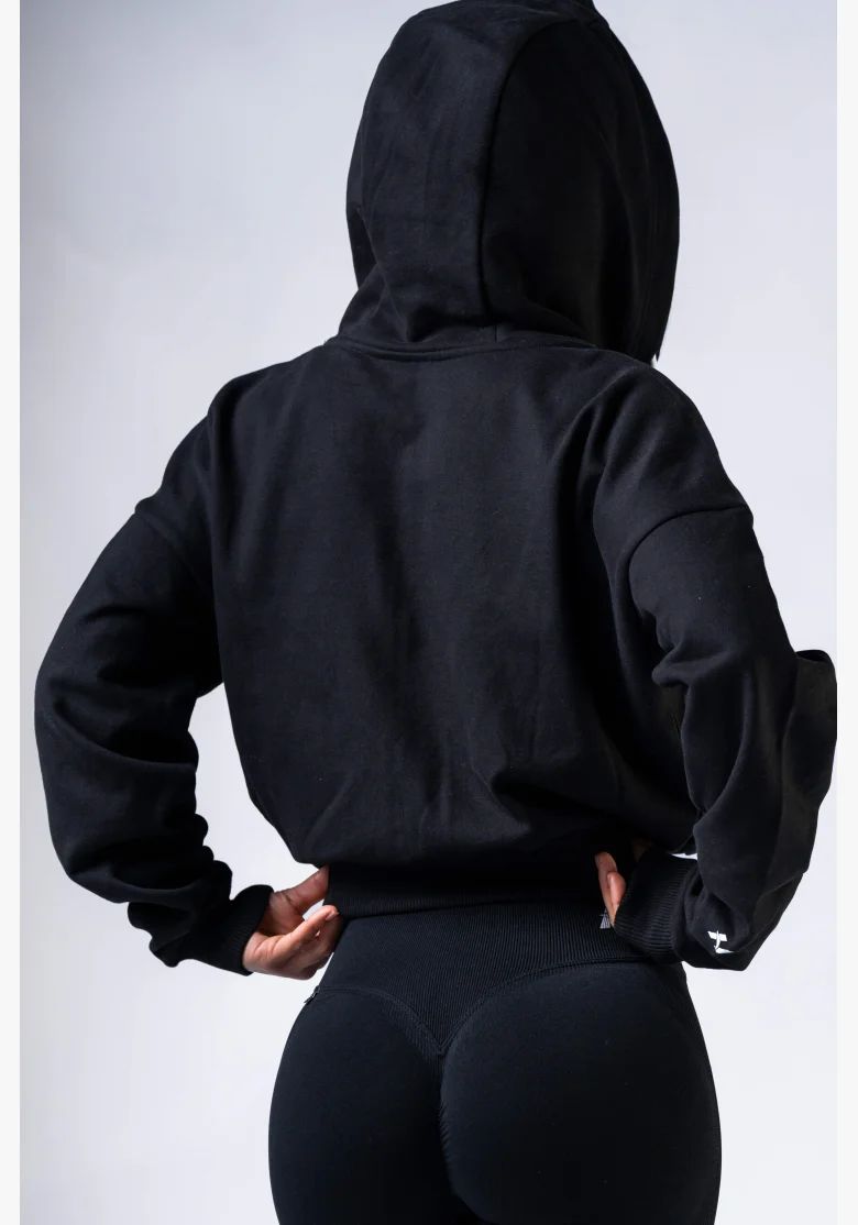 NEBBIA Felpa con zip e cappuccio POWER nera