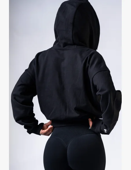 NEBBIA Felpa con zip e cappuccio POWER nera