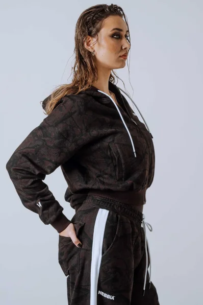 NEBBIA Felpa con zip e cappuccio POWER Camo scura 2