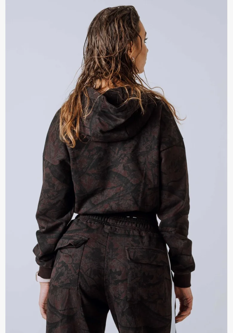 NEBBIA Felpa con zip e cappuccio POWER Camo scura