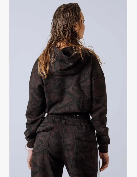 NEBBIA Felpa con zip e cappuccio POWER Camo scura