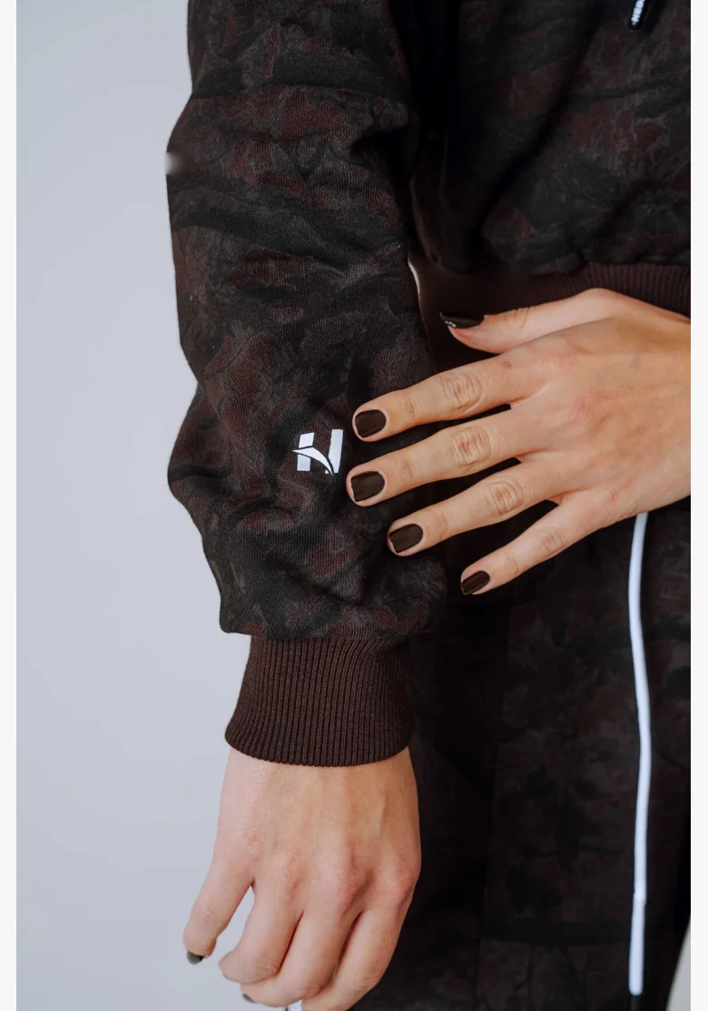 NEBBIA Felpa con zip e cappuccio POWER Camo scura