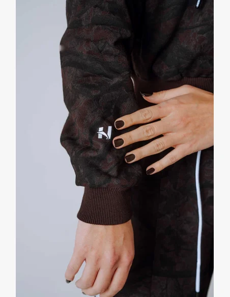NEBBIA Felpa con zip e cappuccio POWER Camo scura