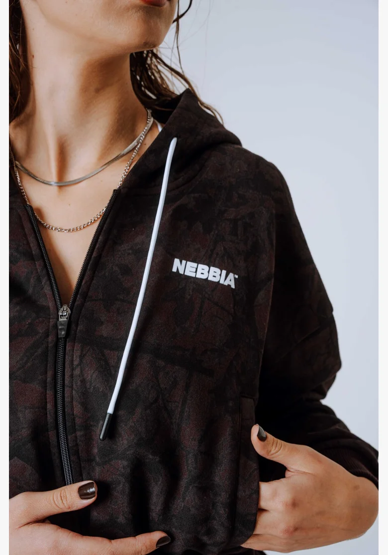 NEBBIA Felpa con zip e cappuccio POWER Camo scura