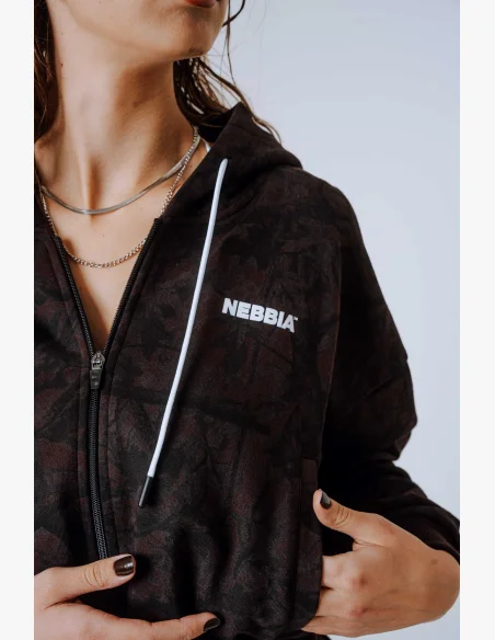 NEBBIA Felpa con zip e cappuccio POWER Camo scura