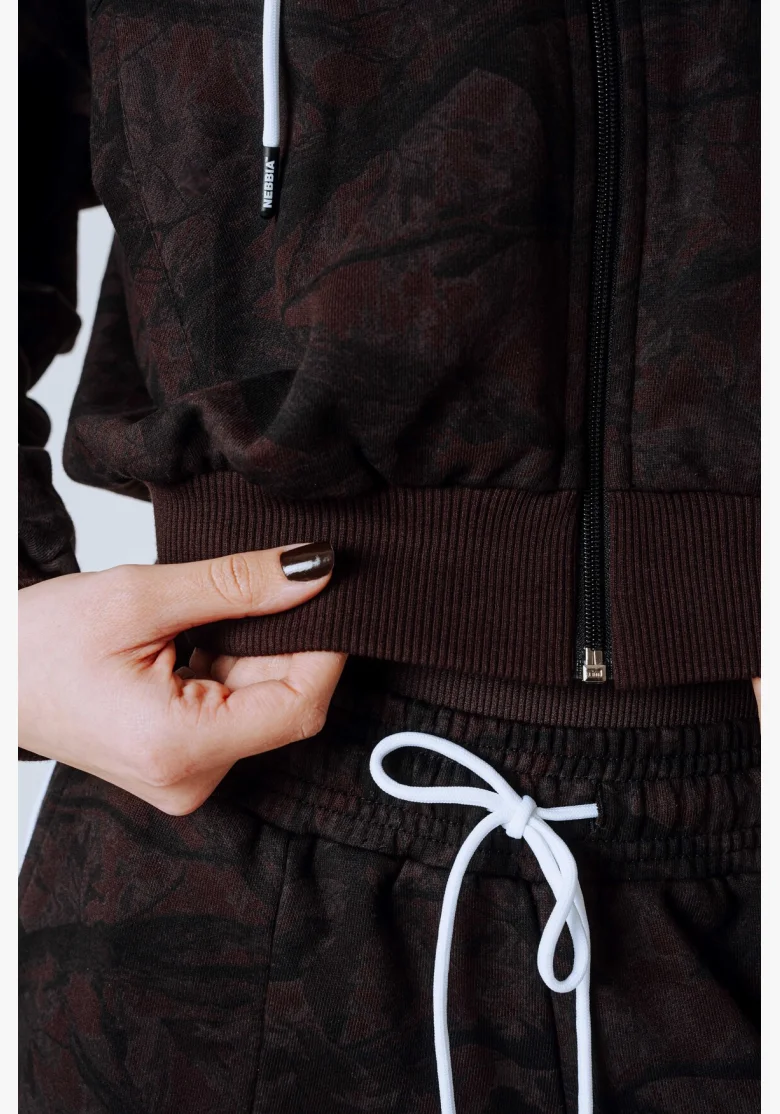 NEBBIA Felpa con zip e cappuccio POWER Camo scura