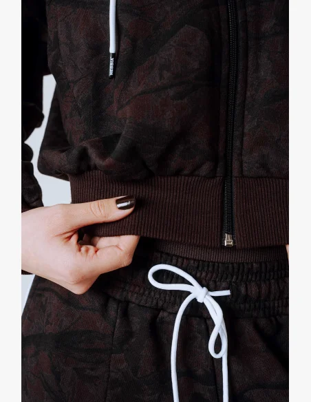 NEBBIA Felpa con zip e cappuccio POWER Camo scura