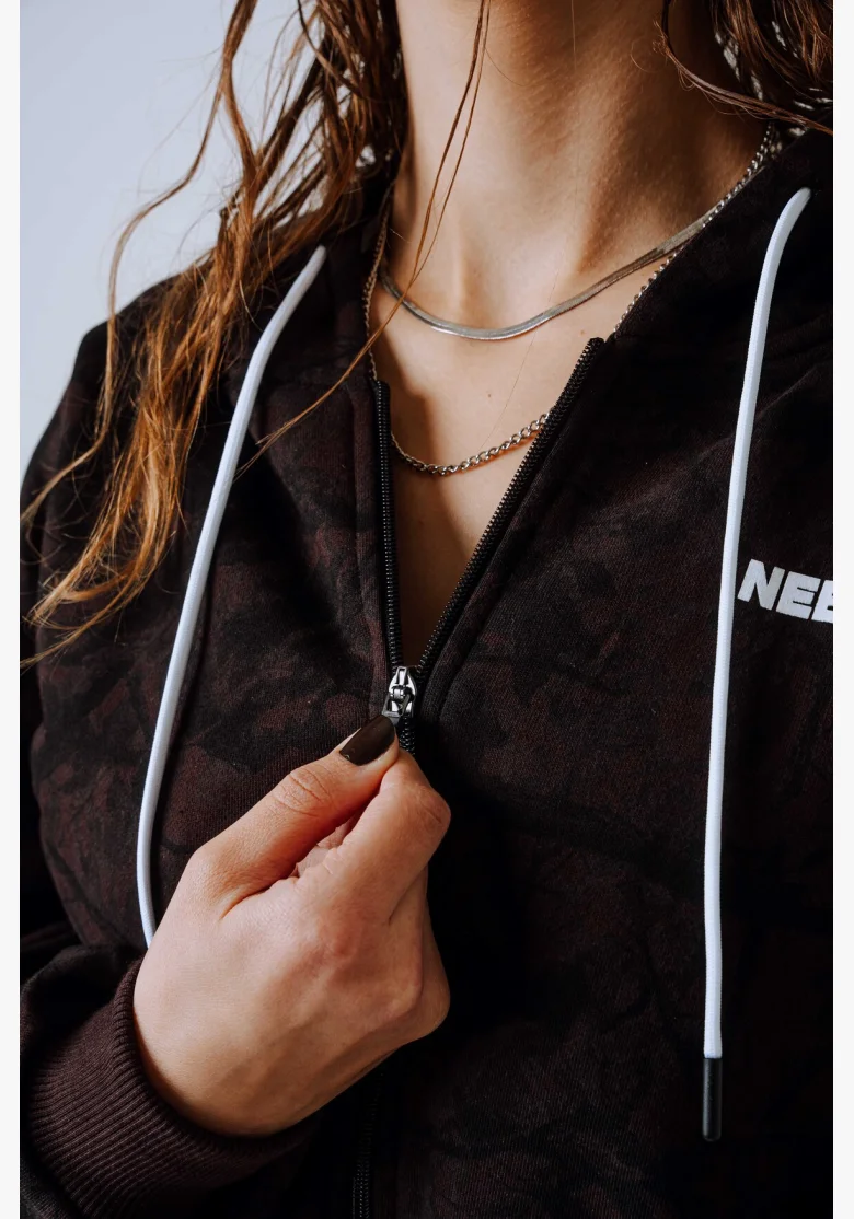 NEBBIA Felpa con zip e cappuccio POWER Camo scura