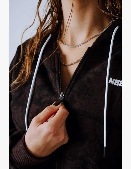 NEBBIA Felpa con zip e cappuccio POWER Camo scura