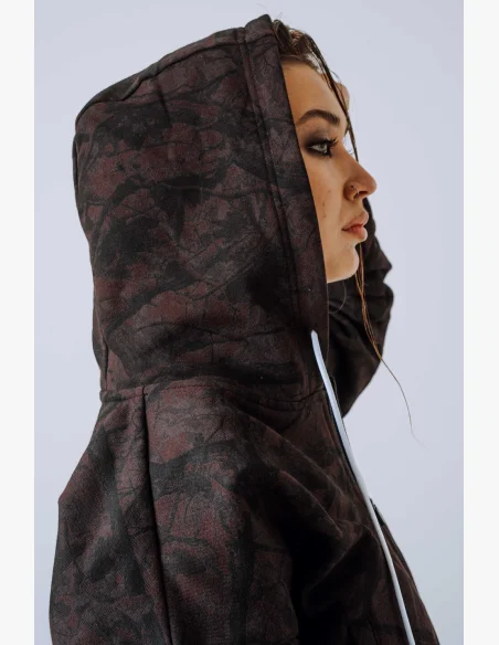 NEBBIA Felpa con zip e cappuccio POWER Camo scura