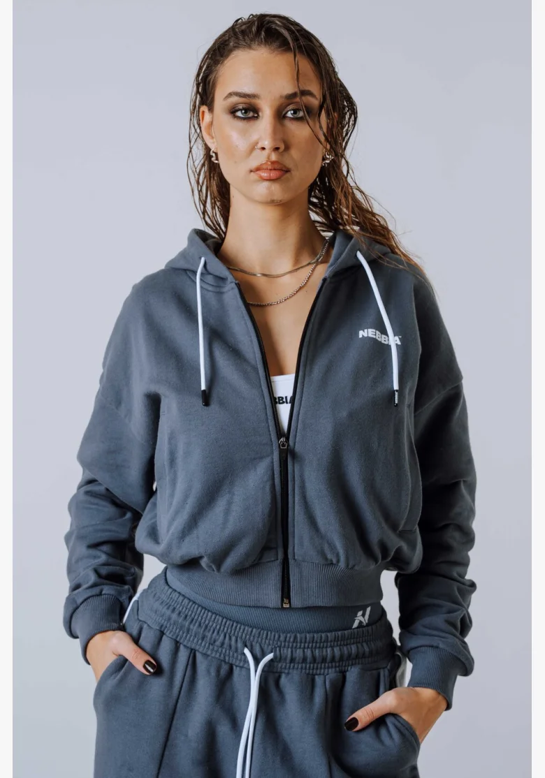 NEBBIA Zip Up con cappuccio POWER grigia