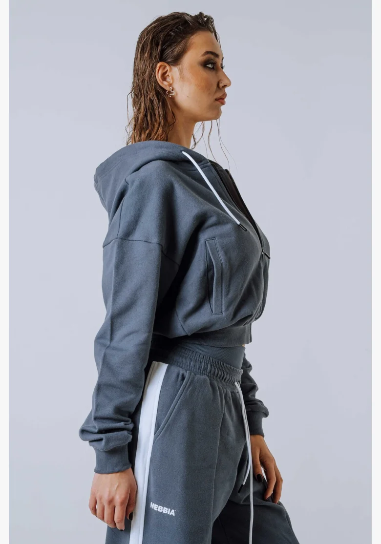 NEBBIA Zip Up con cappuccio POWER grigia