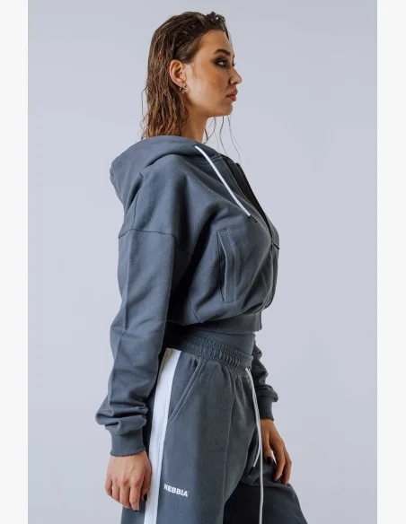 NEBBIA Zip Up con cappuccio POWER grigia