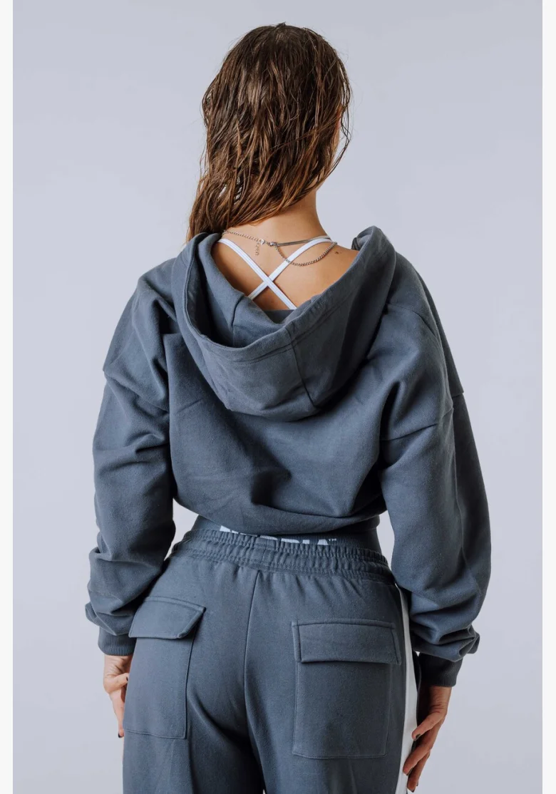 NEBBIA Zip Up con cappuccio POWER grigia