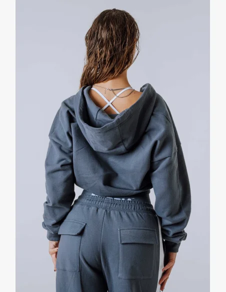 NEBBIA Zip Up con cappuccio POWER grigia