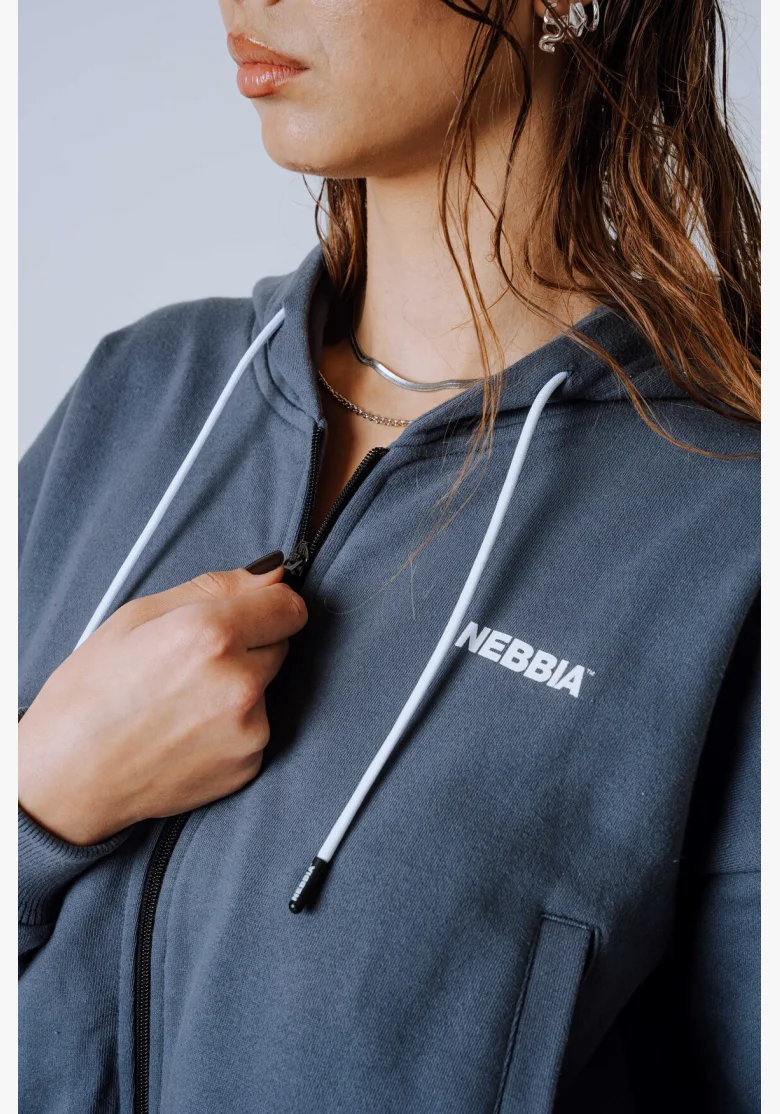 NEBBIA Zip Up con cappuccio POWER grigia