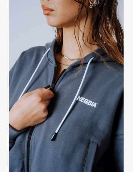 NEBBIA Zip Up con cappuccio POWER grigia