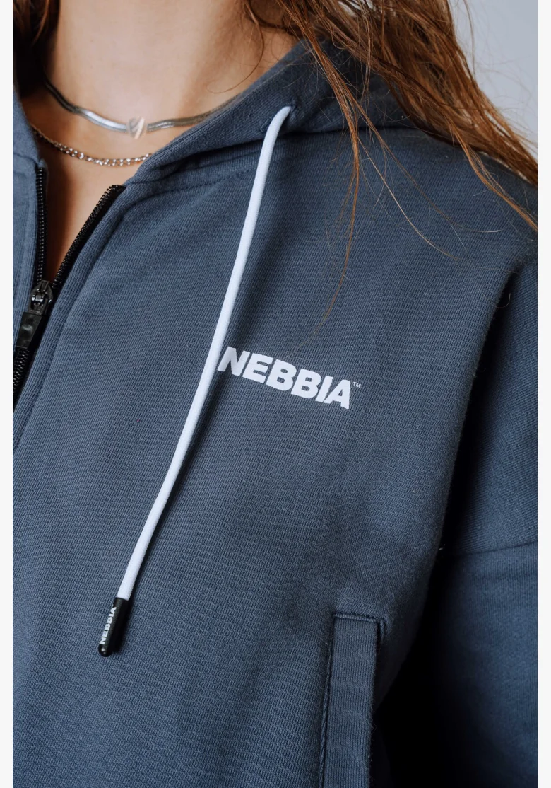 NEBBIA Zip Up con cappuccio POWER grigia