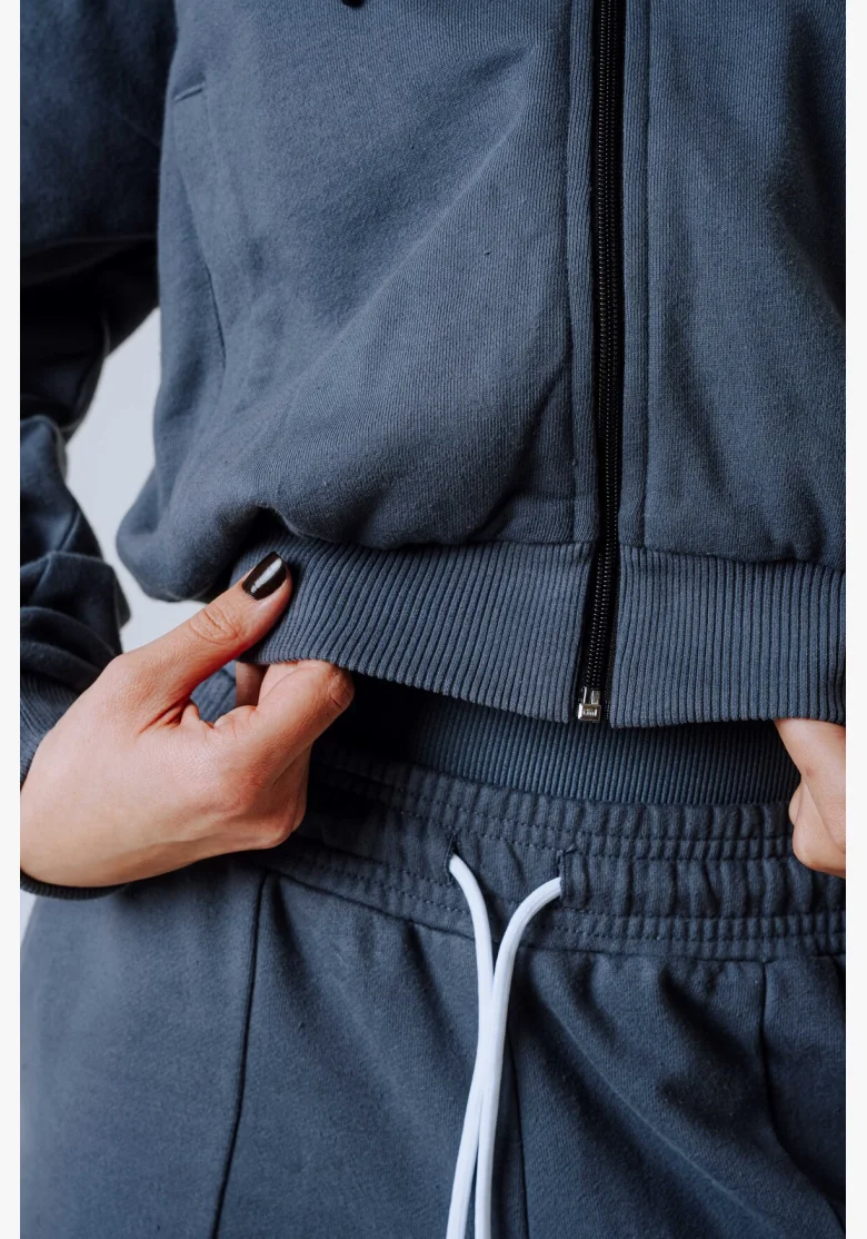 NEBBIA Zip Up con cappuccio POWER grigia