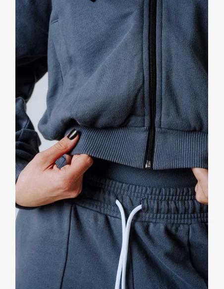 NEBBIA Zip Up con cappuccio POWER grigia
