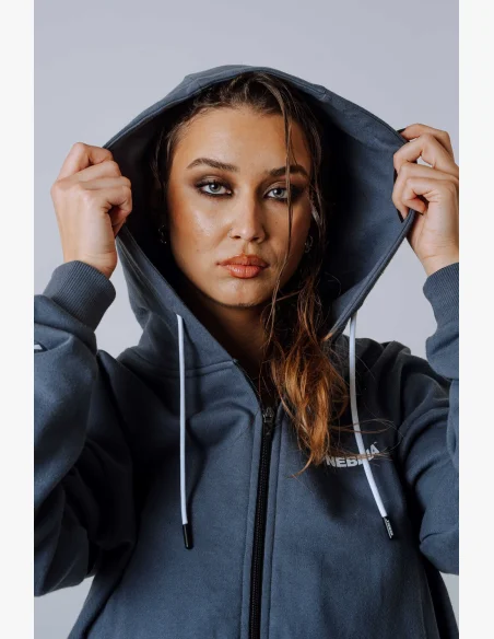 NEBBIA Zip Up con cappuccio POWER grigia