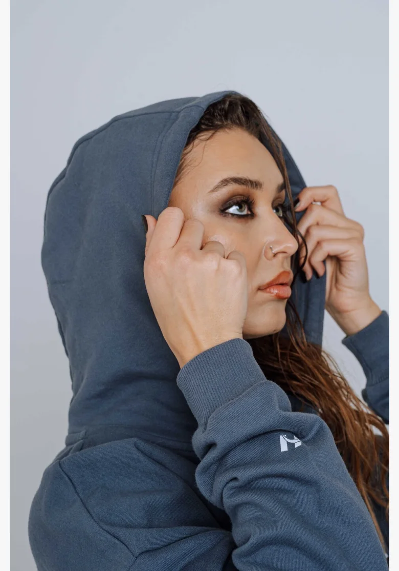 NEBBIA Zip Up con cappuccio POWER grigia