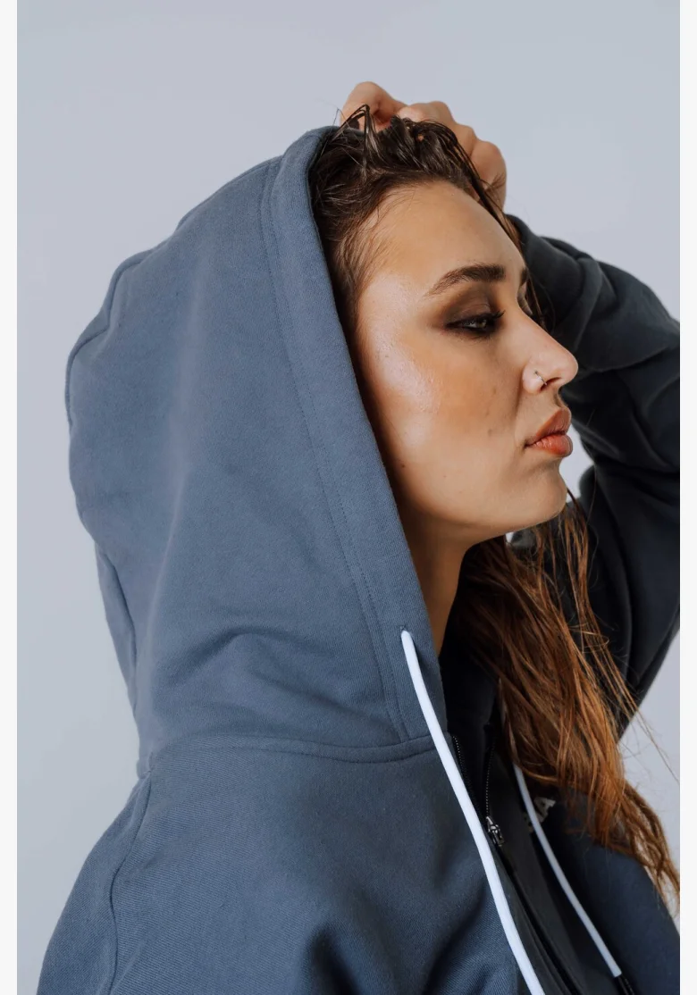 NEBBIA Zip Up con cappuccio POWER grigia