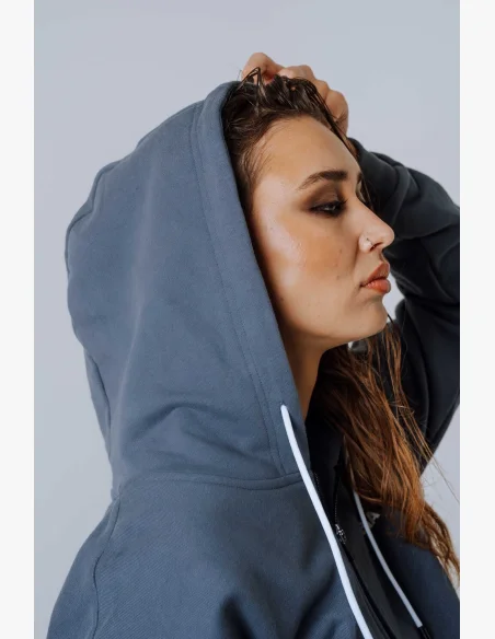 NEBBIA Zip Up con cappuccio POWER grigia