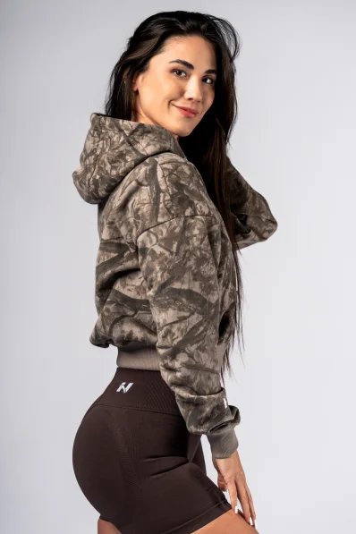 NEBBIA Felpa con cerniera e cappuccio POWER Camo pallida 2