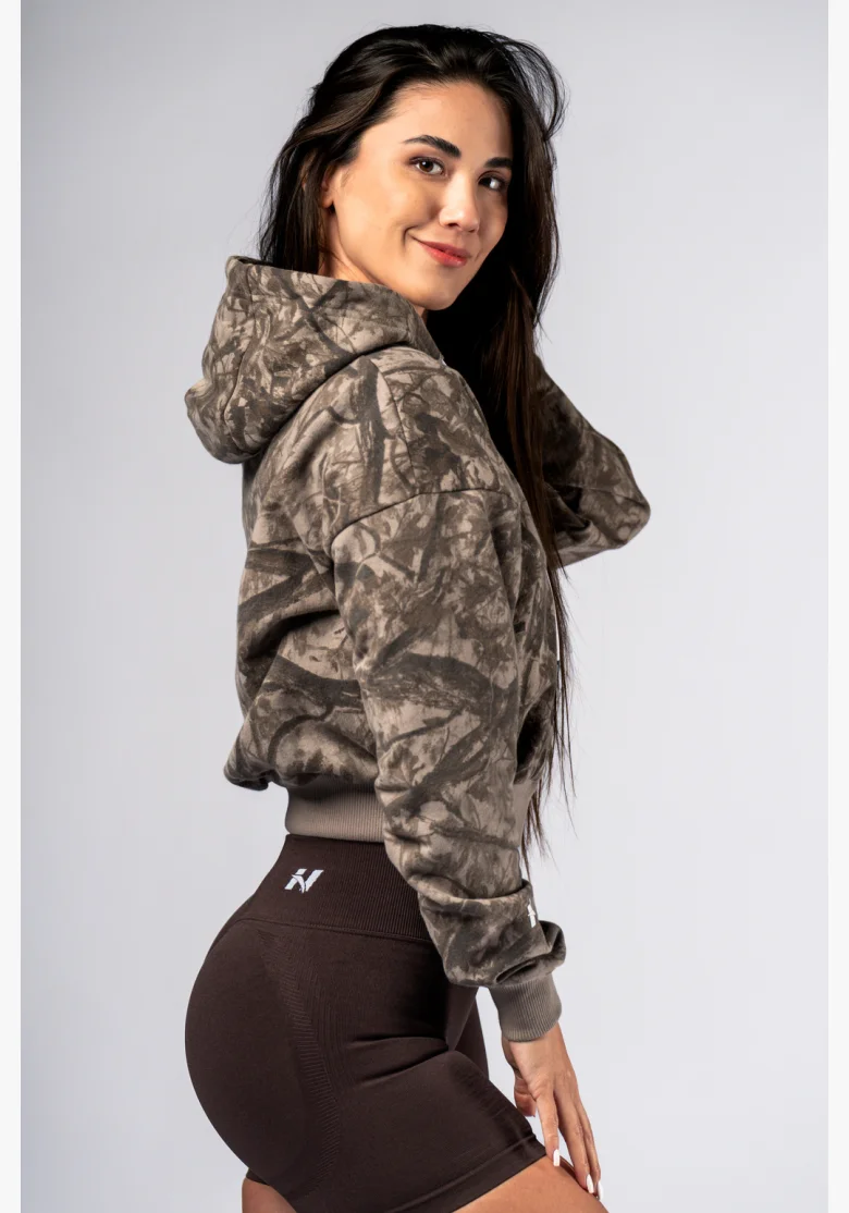 NEBBIA Felpa con cerniera e cappuccio POWER Camo pallida