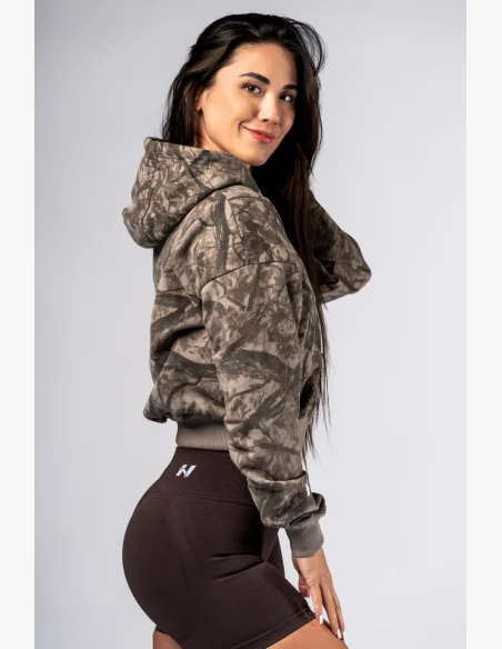 NEBBIA Felpa con cerniera e cappuccio POWER Camo pallida