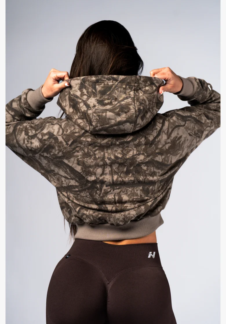 NEBBIA Felpa con cerniera e cappuccio POWER Camo pallida