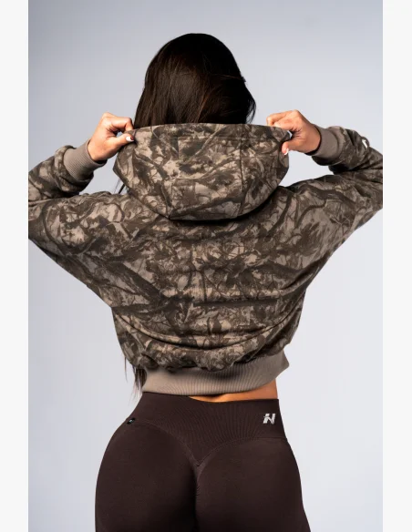 NEBBIA Felpa con cerniera e cappuccio POWER Camo pallida