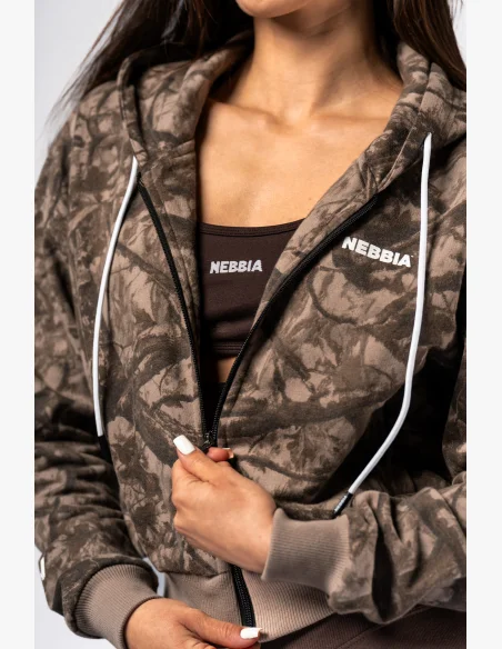 NEBBIA Felpa con cerniera e cappuccio POWER Camo pallida