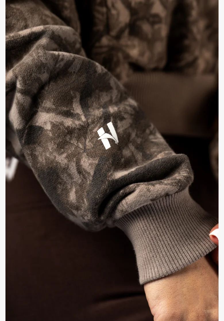 NEBBIA Felpa con cerniera e cappuccio POWER Camo pallida