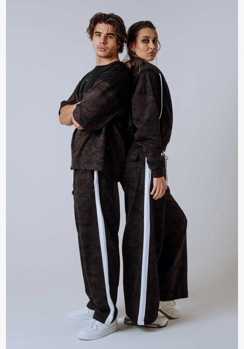 NEBBIA Oversized pantaloni da tuta POWER Camo scuri