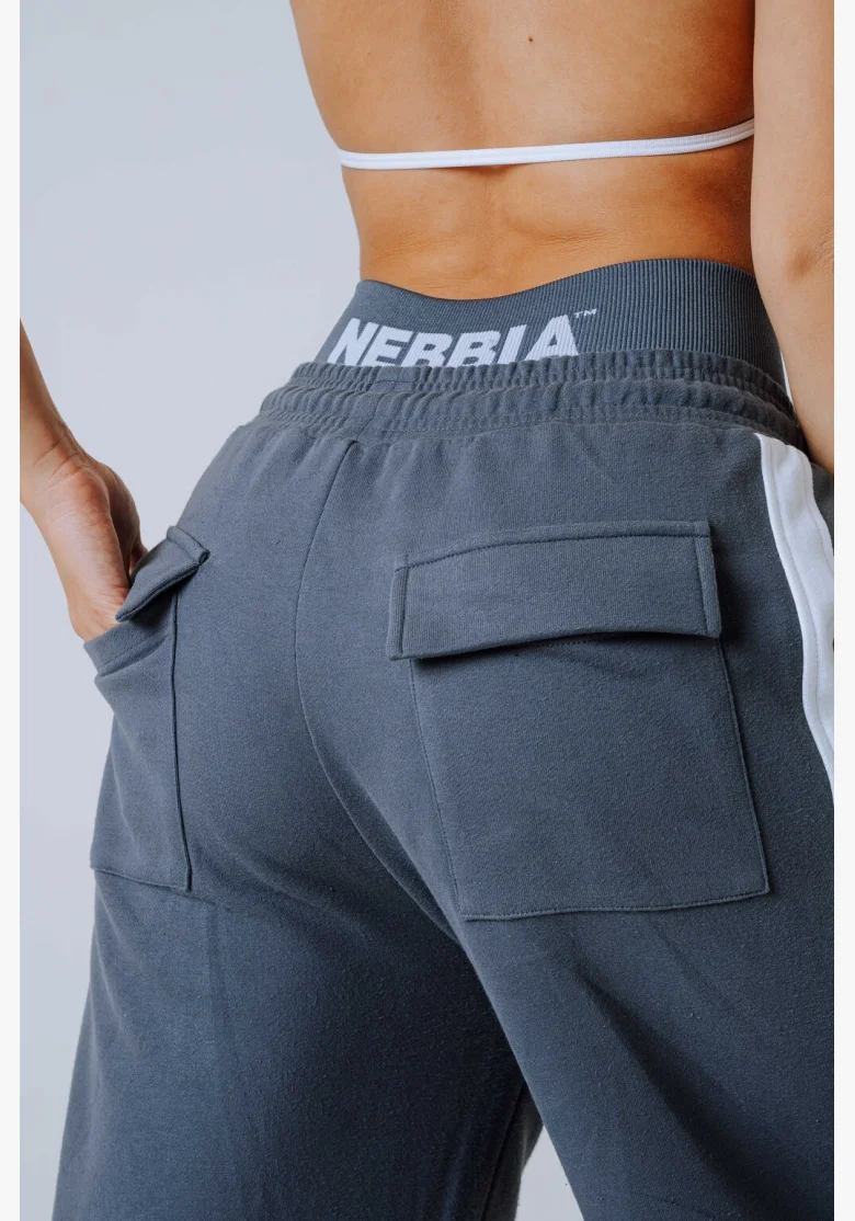 NEBBIA Oversized pantaloni da tuta POWER grigi