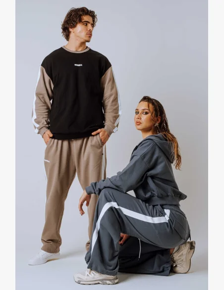 NEBBIA Oversized pantaloni da tuta POWER grigi