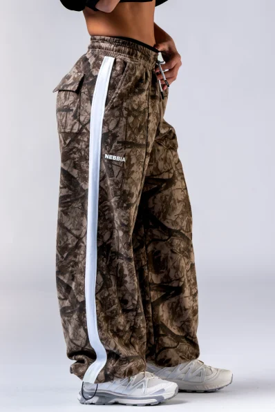 NEBBIA Oversized pantaloni felpati POWER Camo pallido 2