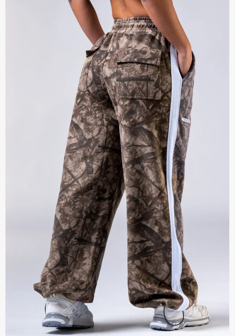 NEBBIA Oversized pantaloni felpati POWER Camo pallido