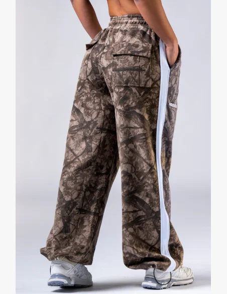 NEBBIA Oversized pantaloni felpati POWER Camo pallido