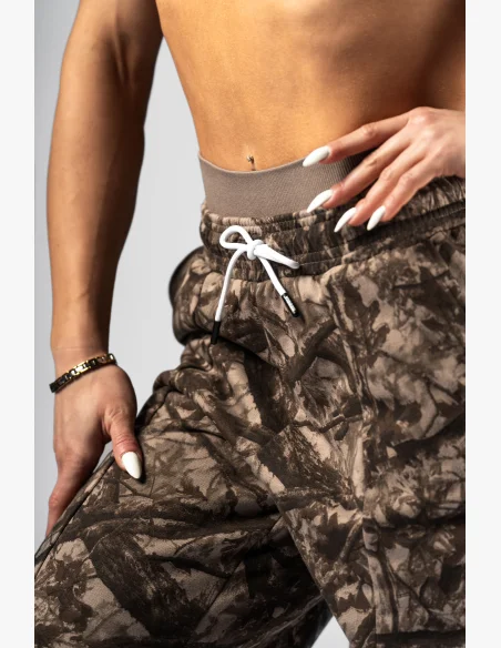 NEBBIA Oversized pantaloni felpati POWER Camo pallido
