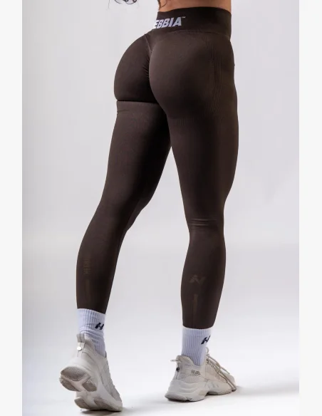 NEBBIA High-waist push-up leggings POWER marroni