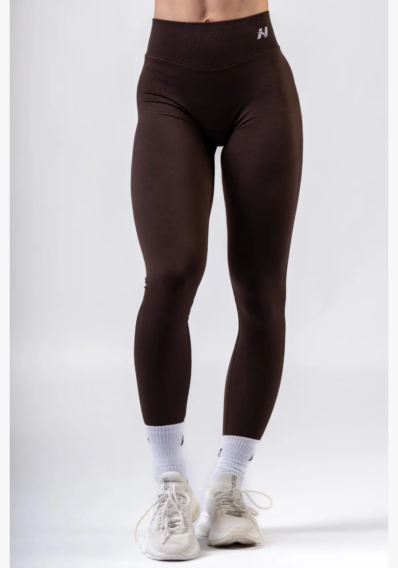 NEBBIA High-waist push-up leggings POWER marroni
