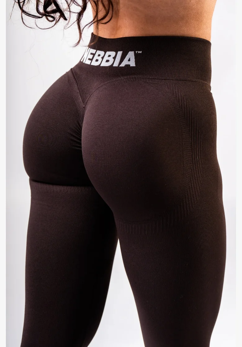 NEBBIA High-waist push-up leggings POWER marroni